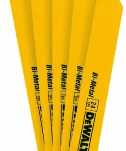 DEWALT Reciprocating Saw Blades, Straight Back, Bi-Metal, 6-Inch 24 TPI, 5-Pack (DW4813)