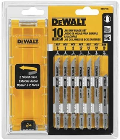 DEWALT Jigsaw Blades Set with Case, T-Shank, 10-Piece (DW3741C) 1 DEWALT Jigsaw Blades Set with Case, T-Shank, 10-Piece (DW3741C)
