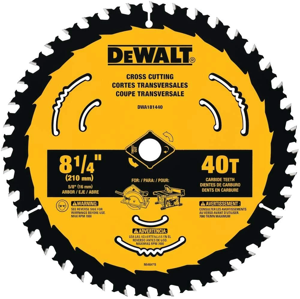 DEWALT DWA181440 8-1/4-Inch 40-Tooth Circular Saw Blade 2 DEWALT DWA181440 8-1/4-Inch 40-Tooth Circular Saw Blade - Image 2