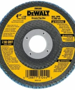 DEWALT Flap Disc, Zirconia, 4-1/2-Inches x 7/8-Inches, 60-Grit (DW8308)