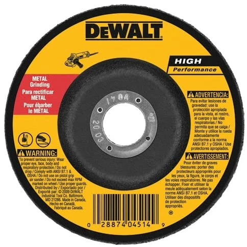 DEWALT DW4624 6-Inch by 1/4-Inch by 7/8-Inch General Purpose Metal Grinding Wheel (1-Pack) 1 DEWALT DW4624 6-Inch by 1/4-Inch by 7/8-Inch General Purpose Metal Grinding Wheel (1-Pack)
