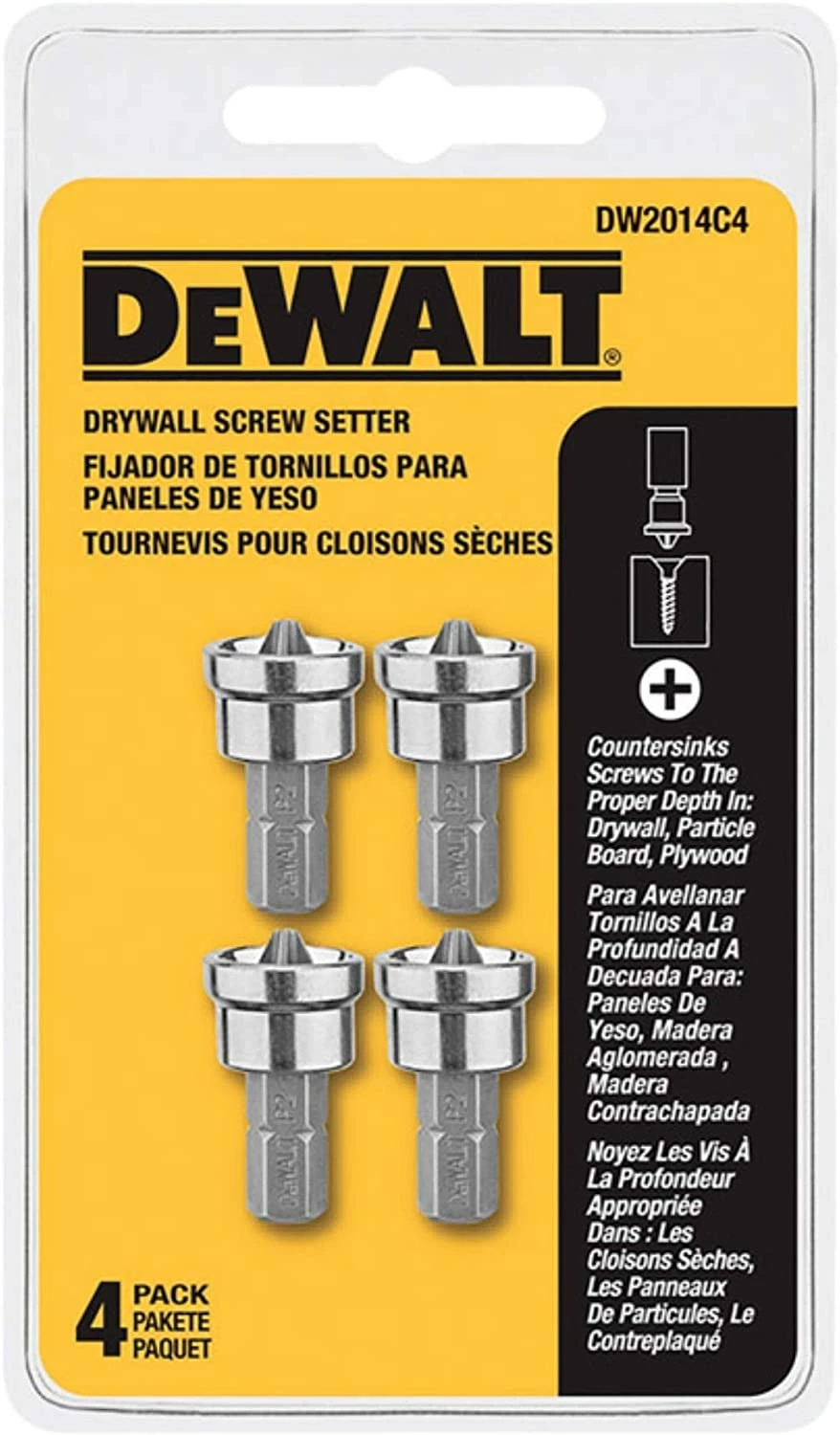 DEWALT DW2014C4 Drywall Screw Setter (4-Pack), Silver 1 DEWALT DW2014C4 Drywall Screw Setter (4-Pack), Silver