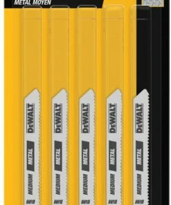 DEWALT Jigsaw Blades, Medium Metal Cutting, U-Shank, 3-Inch, 18-TPI, 5-Pack (DW37245)