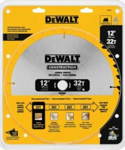 DEWALT DW3123 Series 20 12-Inch 32 Tooth ATB Thin Kerf General Purpose Miter Saw Blade with 1-Inch Arbor