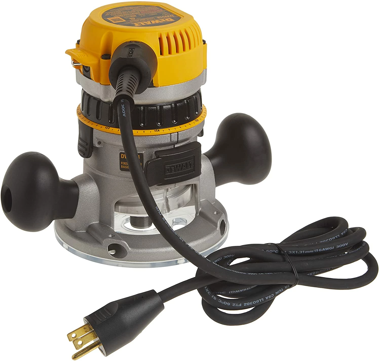 DEWALT Router, Fixed/Plunge Base Kit, Variable Speed, Soft Start, 2-1/4-HP (DW618PKB) 4 DEWALT Router, Fixed/Plunge Base Kit, Variable Speed, Soft Start, 2-1/4-HP (DW618PKB) - Image 4