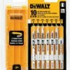 DEWALT DW3744C DEWALT 10-piece Jig Saw Blade Set with case (U shank)