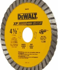 DEWALT Diamond Blade, Dry or Wet Cutting, Continuous Rim, 7/8-Inch Arbor, 4-1/2-Inch (DW4701) -DeWalt Outlet Store 81gYbUqTS. AC SL1500
