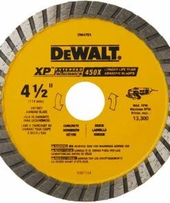 DEWALT Diamond Blade, Dry or Wet Cutting, Continuous Rim, 7/8-Inch Arbor, 4-1/2-Inch (DW4701)