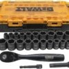 DEWALT Impact Socket Set, 23-Piece, 3/8" Drive Metric/SAE (DWMT74738)