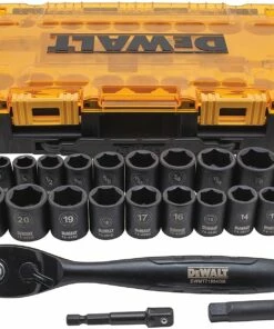 DEWALT Impact Socket Set, 23-Piece, 3/8" Drive Metric/SAE (DWMT74738)