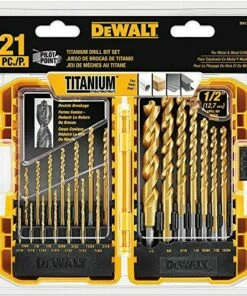 DEWALT Titanium Drill Bit Set, Pilot Point, 21-Piece (DW1361)