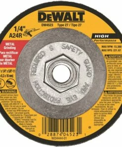 DeWALT DW4523 Depressed Center High Performance Type 27 Grinding Wheel 5/8-11 in Arbor 24-Grit Aluminum Oxide