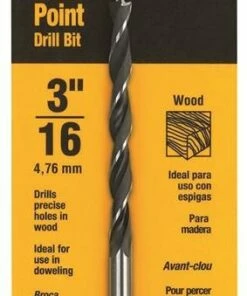 DeWALT DW1704 Wood Bit Drill Bit Twist Flute 2-1/4 in L Flute Straight Shank 3/16 in Dia Shank