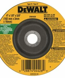 DeWALT DW4428 High Performance Type 27 Grinding Wheel 5/8 in Arbor 24-Grit Silicone Carbide 4 in Dia