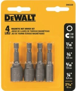DeWALT DW2229 Magnetic Nut Driver Set Steel 4-Piece For Power Drill