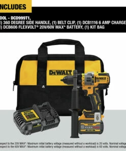 DeWalt DCD999T1 20V MAX Brushless Lithium-Ion 1/2 in. Cordless Hammer Drill Driver Kit with FLEXVOLT ADVANTAGE (6 Ah) -DeWalt Outlet Store dewndcd999t1 f