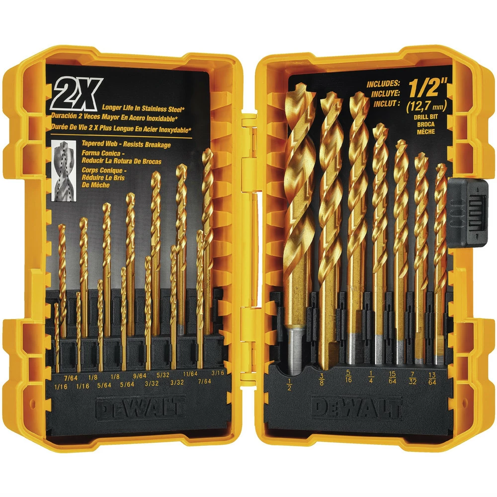 DeWalt DW1361 21 Pc Titanium Pilot Point Drill Bit Set 2 DeWalt DW1361 21 Pc Titanium Pilot Point Drill Bit Set - Image 2