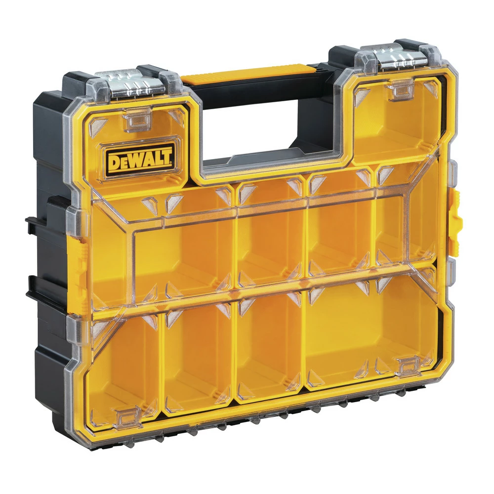 DeWalt DWST14825 14 in. x 17-1/2 in. x 4-1/2 in. Deep Pro Organizer with Metal Latch - Yellow/Clear/Black 2 DeWalt DWST14825 14 in. x 17-1/2 in. x 4-1/2 in. Deep Pro Organizer with Metal Latch - Yellow/Clear/Black - Image 2
