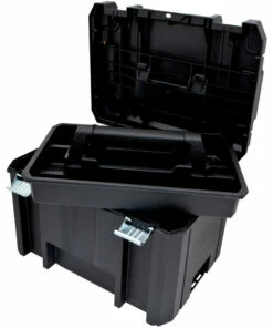 DeWalt DWST17806 13 in. x 17-1/4 in. x 11-7/8 in. TSTAK VI Deep Storage Box with Flat Top - Black -DeWalt Outlet Store dewndwst17806 c
