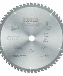 DEWALT DW7737 12-Inch 60 Tooth Modified ATB Heavy Gauge Ferrous Metal Cutting Saw Blade with 1-Inch Arbor