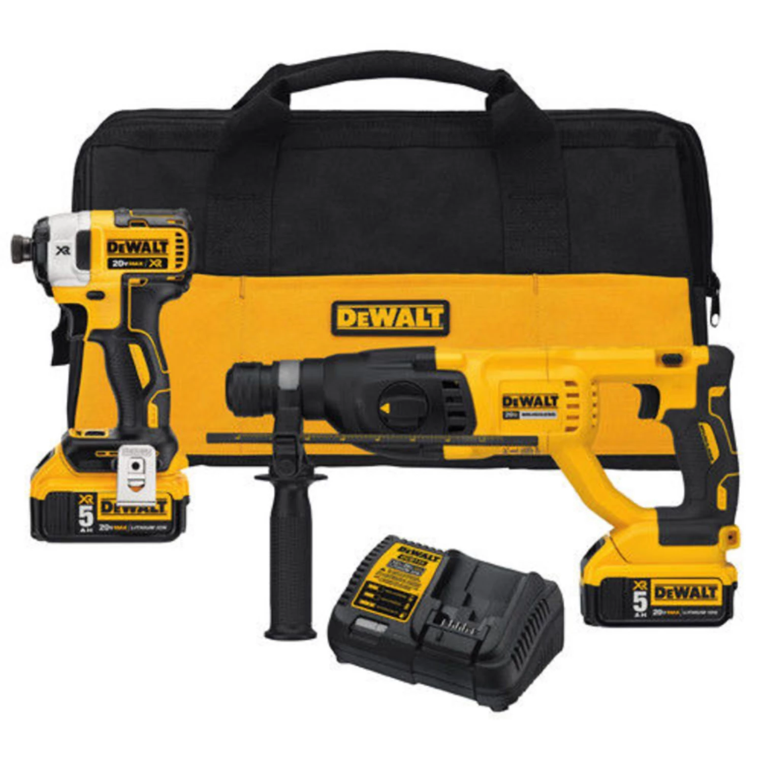 DeWalt DCK233P2 20V MAX XR Rotary Hammer and Impact Driver Combo Kit 1 DeWalt DCK233P2 20V MAX XR Rotary Hammer and Impact Driver Combo Kit