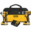 DeWalt 20V MAX XR Lithium-Ion 2.0Ah Brushless Compact Hammer Drill and Impact Driver Combo Kit