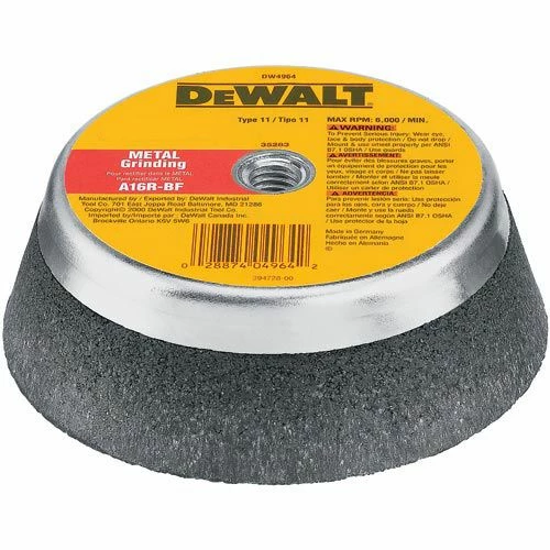 DeWalt 6 in. x 2 in. Type 11 Metal Grinding Wheel 1 DeWalt 6 in. x 2 in. Type 11 Metal Grinding Wheel