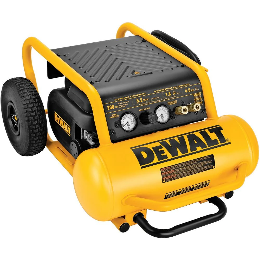 DeWalt 4.5 Gallon Air Compressor with Wheels and Collapsible Handle 1 DeWalt 4.5 Gallon Air Compressor with Wheels and Collapsible Handle
