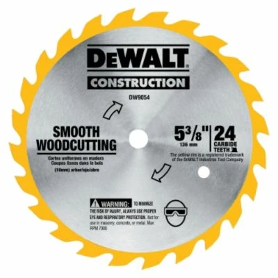 DeWalt 5-3/8 in. 24T Carbide Blade (Smooth Woodcutting) 1 DeWalt 5-3/8 in. 24T Carbide Blade (Smooth Woodcutting)